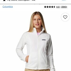 NWOT Columbia Women's Soft White Fleece Jacket-Large